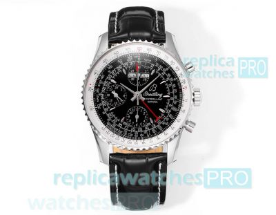 BLS Factory Copy Breitling Montbrillant Datora Chronograph Black Dial 43MM Watch